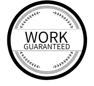 work guaranteed badge